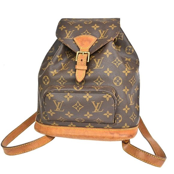 LOUIS VUITTON Montsouris MM Backpack Bag Monogram Leather Brown M51136 70EA501 - Picture 1 of 14